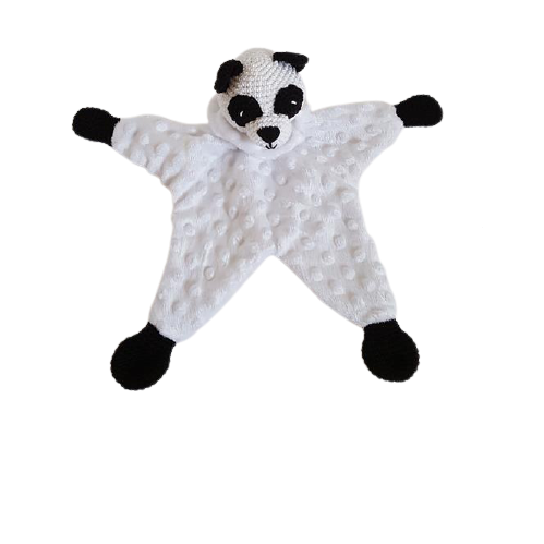 Doudou Panda en crochet et tissu - Bébé Boutchou